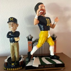 Michigan Wolverine bobble head - Tom Brady and Jim Harbaugh